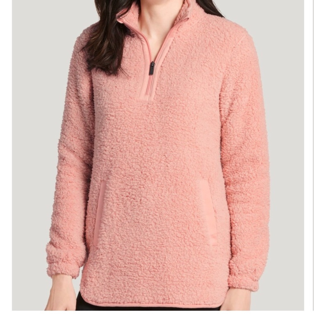 Jockey sherpa pull over jacket peach pink